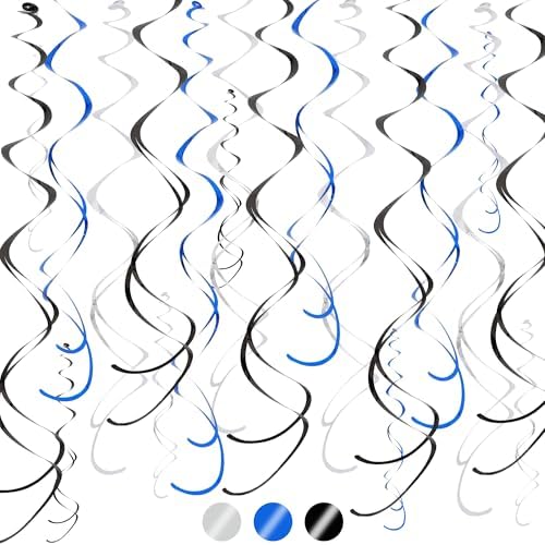 BEISHIDA 20Pcs Blue Black Silver Hanging Swirls Men Birthday Grad Decor by Beishida