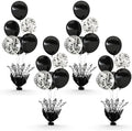 4 Set Black Table Balloons Foil Spray Centerpiece with Black and Confetti Balloons Stand Kit for Birthday Party Baby Shower Wedding Bridal Shower Prom Retirement Graduation Table Decorations by Suppromo