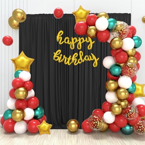 10x10ft Wrinkle Free Black Backdrop Curtain for Parties Soft Fabric Drapes Wedding Black Curtain Backdrop for Birthday Party Decorations Background for Photography 5x10ft, 2 Panels - Image 6