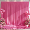 10x12ft Hot Pink Backdrop Curtain Panels for Parties - Wrinkle Free Polyester Photo Curtain Backdrop Wedding Back Drop Fabric Drapes for Party Decorations Background for Photography by WishCare