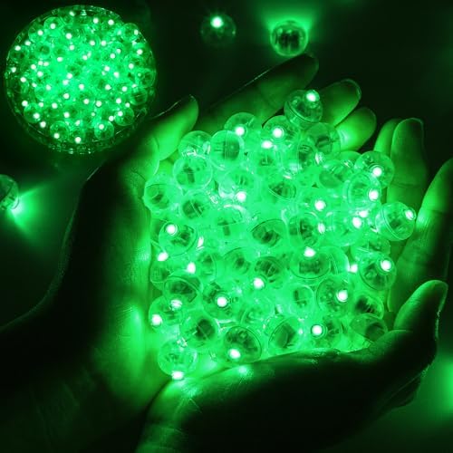 50pcs Balloon Lights Mini LED Lights Round Long Standby Time Ball Lamps for Paper Lantern Birthday Party Christmas Halloween Decoration Green Plastic by chzk