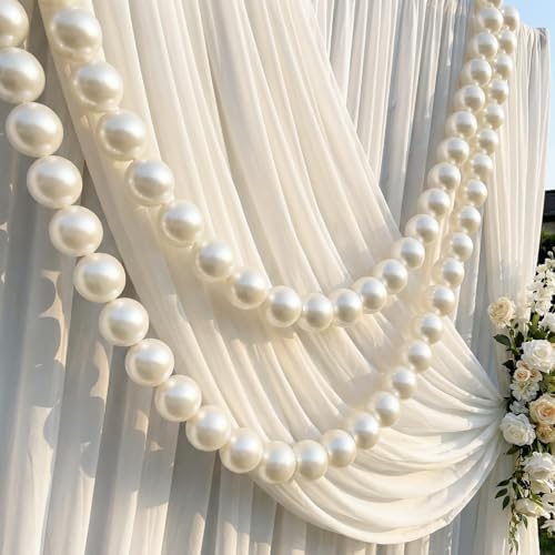 Canlierr 2 Pcs 6.5ft Wedding Giant Pearl Garland Decorations 60mm by Canlierr