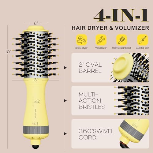 Portable Mini Travel Blow Dryer Brush for Women, Light Weight Dual Voltage - Image 6