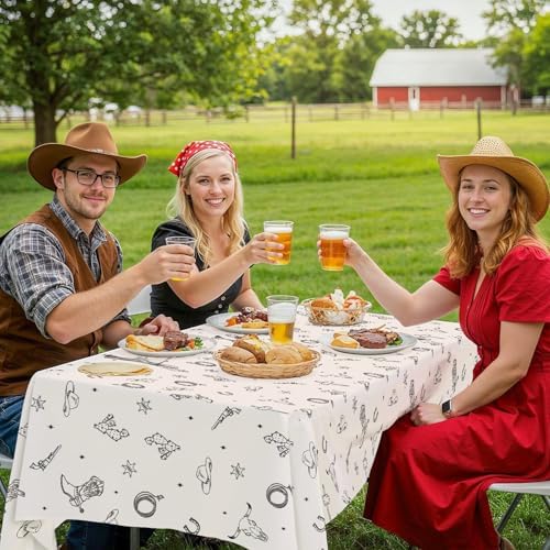 6 Pack Western Cowboy Party Decorations Tablecloth, Rodeo Table Covers - Image 7