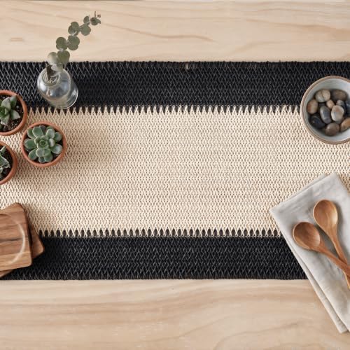 Artoid Mode Black Farmhouse Rustic Paper Braided Table Runner, Seasonal Halloween Woven Kitchen Dining Table Decoration for Home Party Decor 12x90 Inch - Image 6