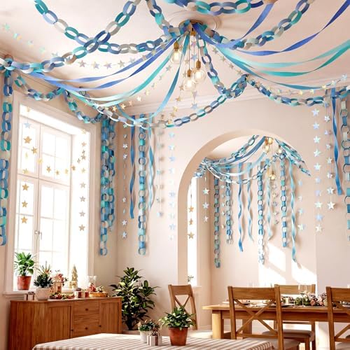 TaoBary Blue Party Decorations 400 Sheet Paper Chain, Ocean, Same Size - Image 5