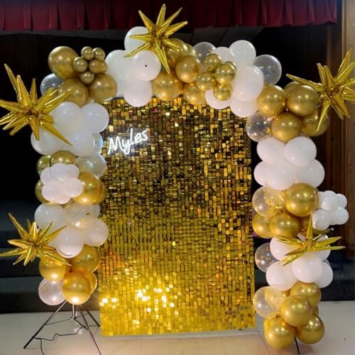 White and Gold Balloons, 60 Packs 12 Inch Metallic Gold Balloons - Image 5
