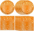 40 PCS Orange Birthday Decorations - Diamond Theme Birthday Tableware Party Supplies Include Orange Plates and Napkins for Women Men Party Supplies by Actoridae