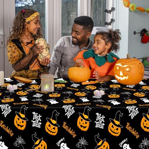 4 Pack Halloween Tablecloth Plastic 54 x 108 Inch Purple Black Table Cover - Image 6