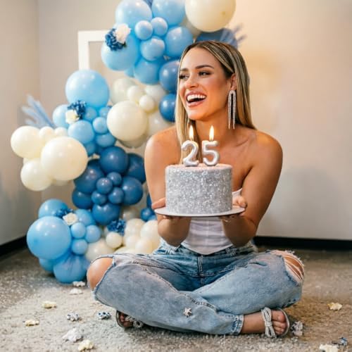 Dusty Blue Sand White Balloons, 50 Pcs 12 Inches Dusty Haze Light Blue White Sand Latex Balloon for Birthday Baby Show Bridal Party Decorations - Image 4