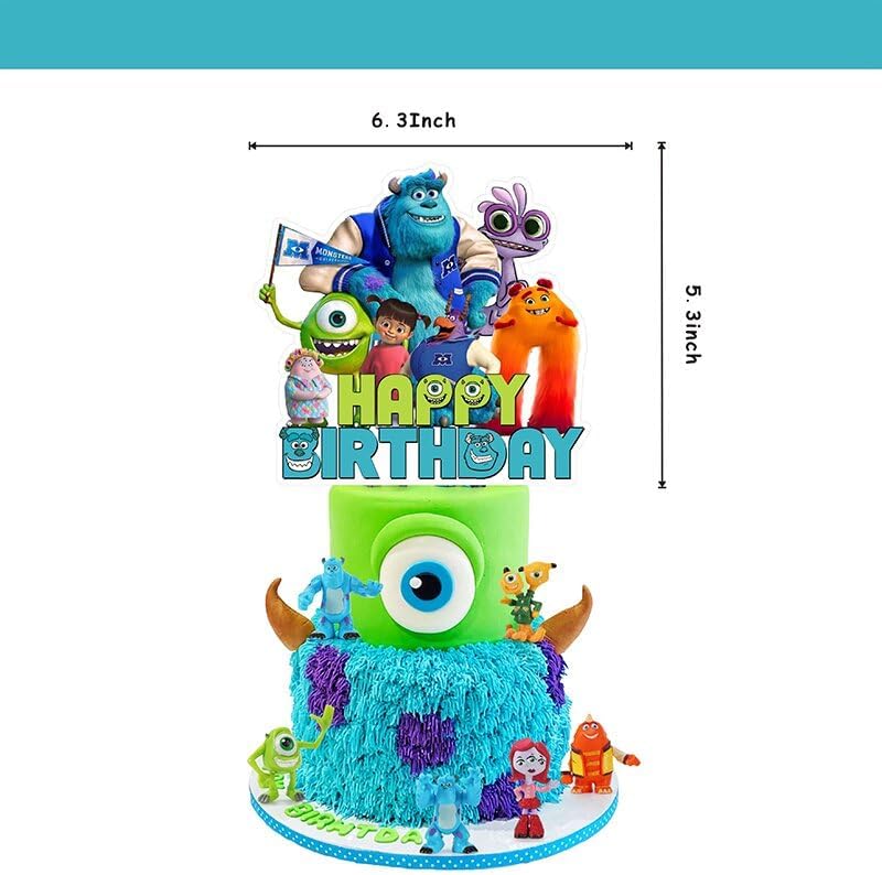 Cartoon For Monster Party Supplies,Birthday Decorations Set Include Banner, Balloons, Hanging Swirls, Cake Cupcake Toppers for Boys Girls Party. - Image 5