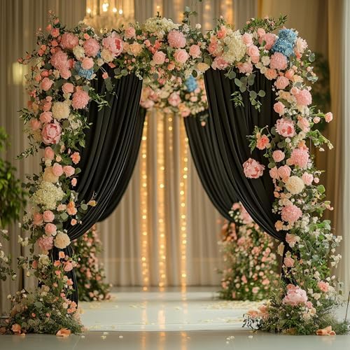 Wokceer Black Backdrop Curtain for Wedding Parties Backdrop Drapes 10x8FT - Image 6