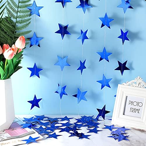 Patelai Glitter Star Garland Banner 2026 Graduation Decor 130 Feet Star Hanging Banner Twinkle Backdrop for Party Birthday Classroom Wedding Supplies(Royal Blue) - Image 4