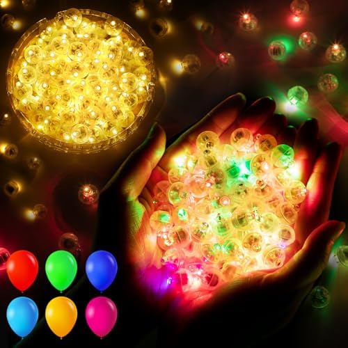 200pcs Balloon Lights Warm White+Multicolor Mini LED Lights Round Long Standby Time Ball Lamps for Birthday Party Easter Christmas Halloween Decoration Paper Lantern by chzk