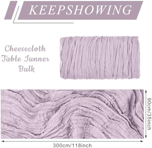 2 Pack Cheesecloth Table Runner 10Ft Christmas Gauze Boho Table Runners for Wedding Decor Bridal Shower Decorations Baby Shower Party(35" x 120") - Image 2