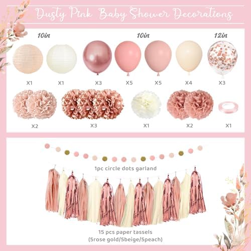 Amandir Rose Gold Baby Shower Decorations for Girl Welcome Baby Banner - Image 2