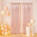 PartyDelight Rose Gold Sequin Backdrop Curtains 2x8ft 2 Panels by PartyDelight