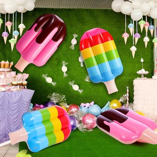 JellyArch 4 Pcs Inflatable Popsicle Party Decorations Summer Pool Luau - Image 5