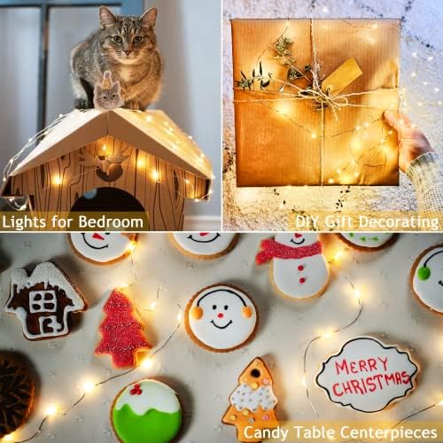 SmilingTown 15 Packs 20 LED Fairy Lights Battery Operated - 6.6FT Silver Copper Wire Waterproof Starry String Light for DIY Party Christmas Costume Wedding Easter Table Decorations (Warm White) - Image 4