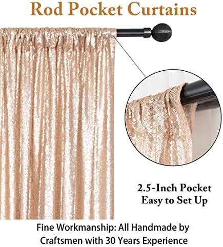 ShinyBeauty Sequence Backdrop Champagne 8FTx10FT Sequin Photo Backdrop Sequin-Backdrop-Curtain Elegant Backdrops 8x10-0827E - Image 3