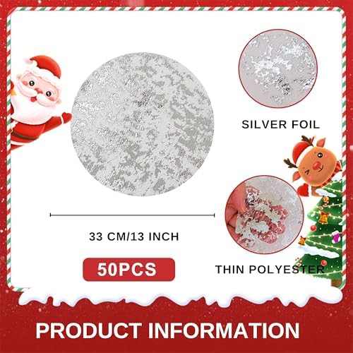 Snowkingdom Silver Disposable Placemats Set of 50 Foil Mesh 13 Inch Round Table Mates Bulk 50 Pack Silver Doilies for Dining Table Wedding Birthday Party Holiday Home Decoration - Image 5