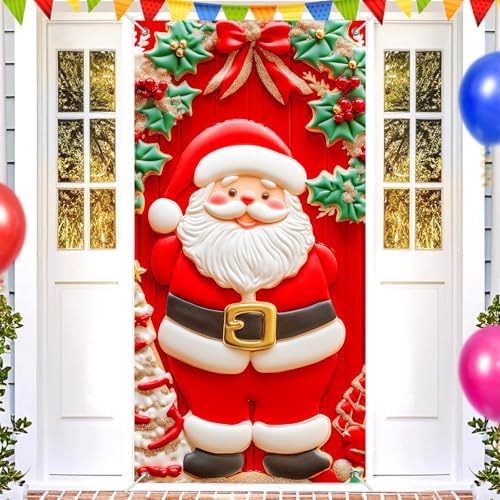 BlissYard Christmas Door Banner Winter Wonderland 35x71 Inch Polyester - Image 2