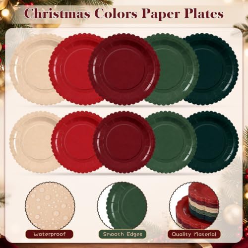 Zhehao 350 Pcs Christmas Plates and Napkins Party Supplies - Image 4