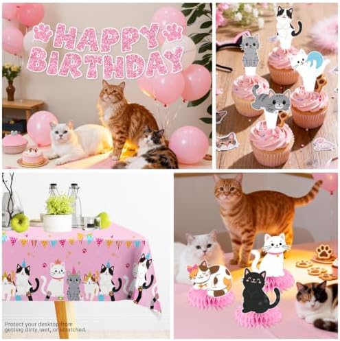 363pcs Cat Birthday Decorations for Cat Fans Serves 50 - Image 6
