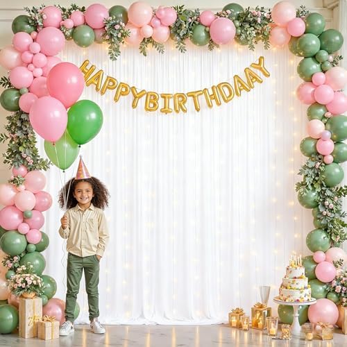White Backdrop Curtains with Lights for Parties,10x10FT Wrinkle Free Wedding Photo Backdrop Curatin Drapes Fabric for Baby Shower Birthday Ceremony Reception Home Party Decorations-5ft x 10ft,2 Panels - Image 4