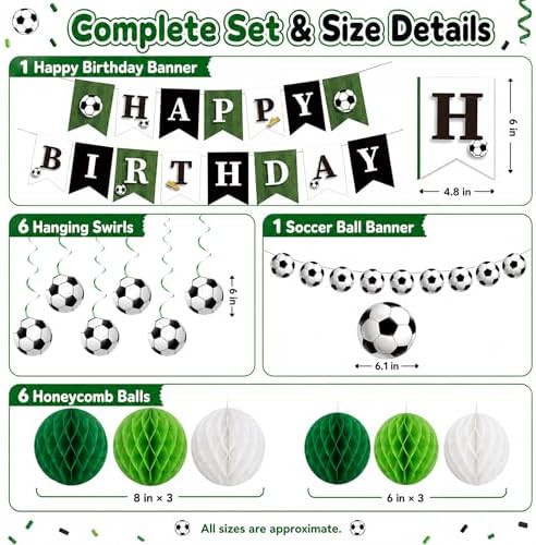 Soccer Birthday Decorations Boys Men, Soccer Ball Banner Garland - Image 2