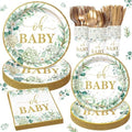168pcs Sage Greenery Baby Shower Party Supplies, Neutral Party Decorations by FightingtoAchieve