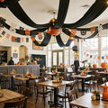 4 Panels 5ft(W) x 20ft(L) Black Ceiling Drapes for Halloween Parties by PartyVillage