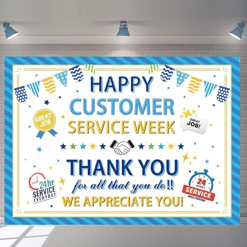 Happy Customer Service Week Backdrop National Customer Service Week Banner - Image 3