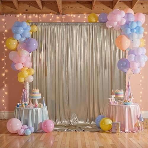 20x10ft Thick Champagne Glitter Backdrop Curtain Panels for Parties, Wrinkle Free Sequin Sparking Photo Backdrop Drapes, 4 Panels 5x10ft Shimmer Back Drop Cloth for Wedding Birthday Photography - Image 5