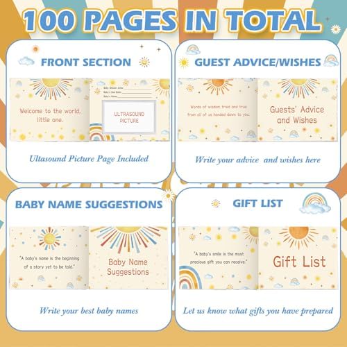 Fuyoooo 27 Pcs Boho and Sun Theme Baby Shower Guest Book Sign in with Pen - Image 4