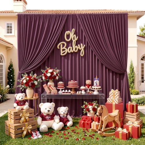 50ftx10ft Wrinkle Free Burgundy Backdrop Curtains for Parties, Silky Polyester Maroon Photo Backdrop Drapes 10 Panels 5x10ft for Wedding Birthday Baby Shower Photography Background - Image 6
