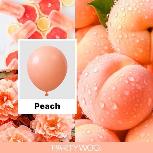 PartyWoo Peach Balloons 50pcs Light Orange Latex Helium Balloons 12 Inch - Image 2