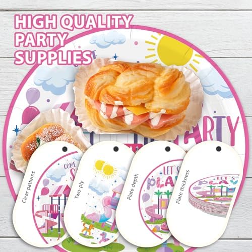 96Pcs Pink Purple Playground Birthday Party Supplies, Serves 24 - Image 6