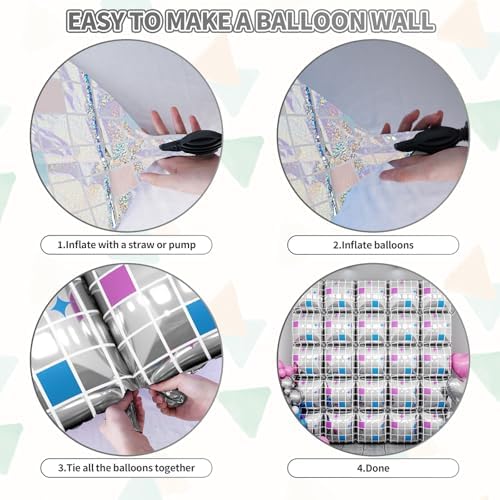 25PCS Disco Square Foil Balloons Wall Backdrop - Image 6