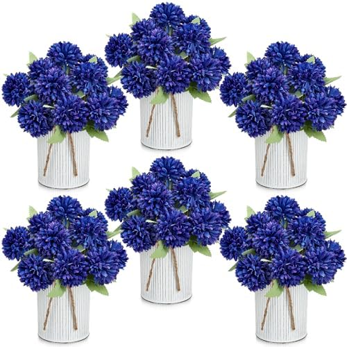 6 Set Pre-Made Flower Table Centerpieces - Royal Blue by SEKNHOP
