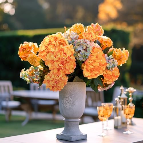 Auihiay 64Pcs Fall Hydrangea Artificial Flowers, Orange Faux Hydrangeas - Image 6