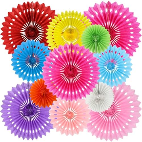 BEISHIDA Honeycomb Round Paper Fans Rainbow Hanging Party Decoration by Beishida
