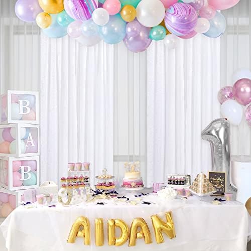 Party Backdrop Curtains 2 Panels 4ftx8ft White Sequin Photo Backdrop Glitter Fabric for Wedding Birthday Party Background Drapes Christmas Decorations - Image 6