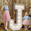 4FT Light Up Marquee Letter J- Large Foam Board Mosaic Kit by Teebloom