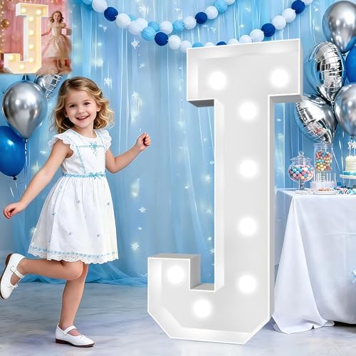 Pooqla 3 FT Marquee Letters, Light Up Letter J, Cool White and Warm White by Pooqla