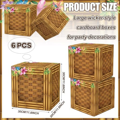 Fullhawl 6 Pcs 3D Tree Stump Boxes, Hawaii Fake Wood Centerpieces - Image 2