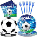 REDWORD Soccer Party Decorations, 96Pcs Soccer Plates and Napkins-Serves 24 with Forks for World Soccer Cup Sports Theme Birthday Party Decorations by Unknown