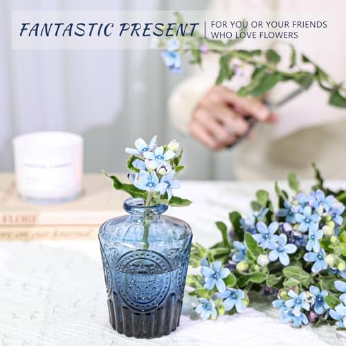 SUPMIND Glass Bud Vase Set of 12, Small Blue Flower Vases for Centerpieces - Image 6