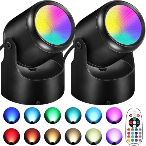 URTOM 6W RGBW Up Lights Indoor Halloween LED Floor Spotlight with Remote by URTOM