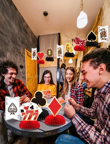12Pcs Casino Theme Party Decorations, Casino Centerpieces for Table - Image 3